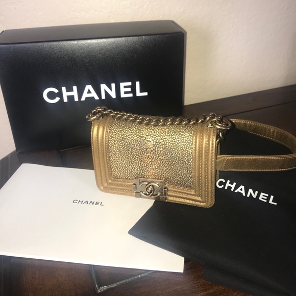Chanel Gold Stingray Mini Boy Bag - Picture 2 of 8